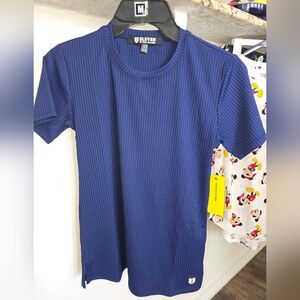 EleVen by Venus Williams Navy Ribbed Tee NWT Sz XS